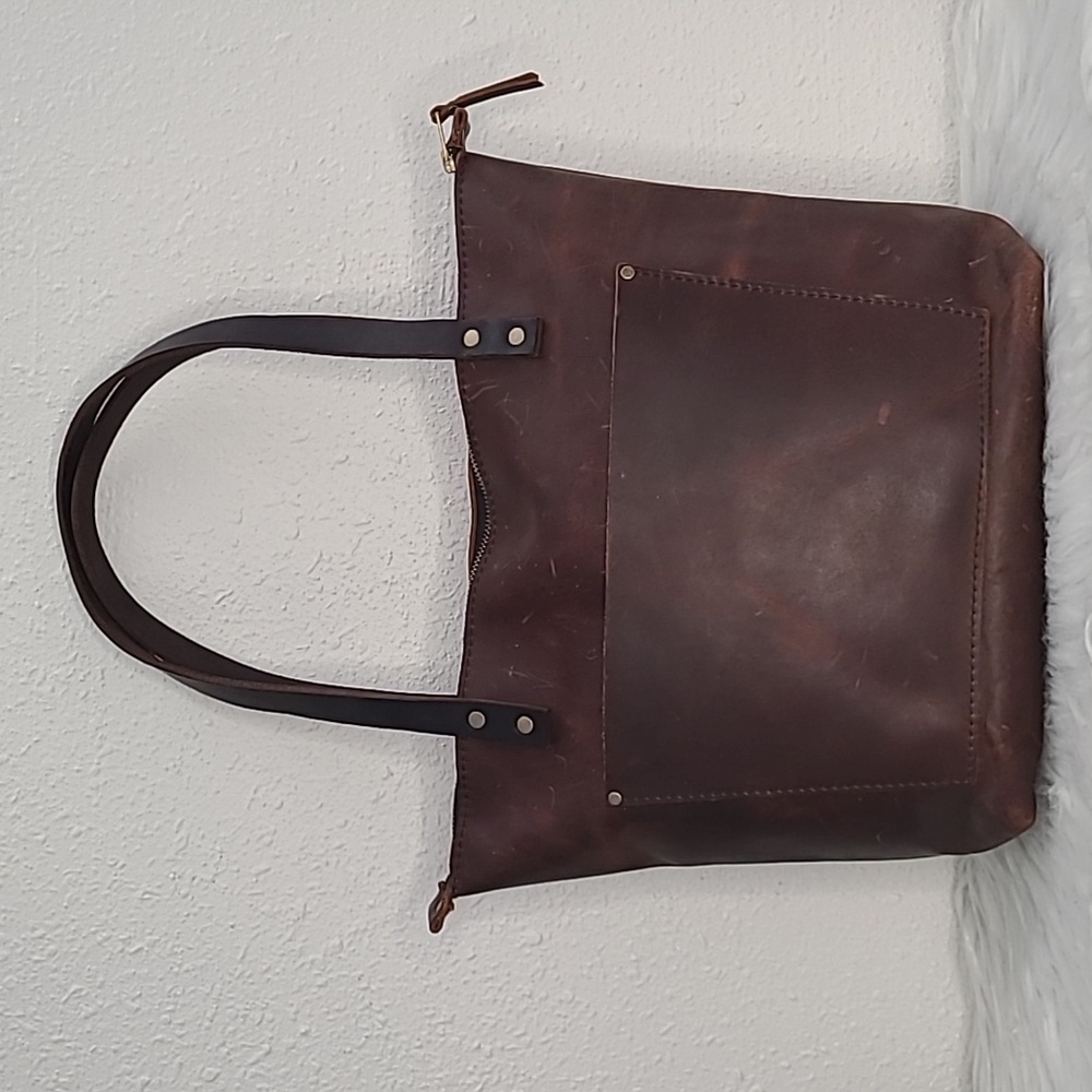Portland Leather Goods - Medium Zipper Tote in cognac
